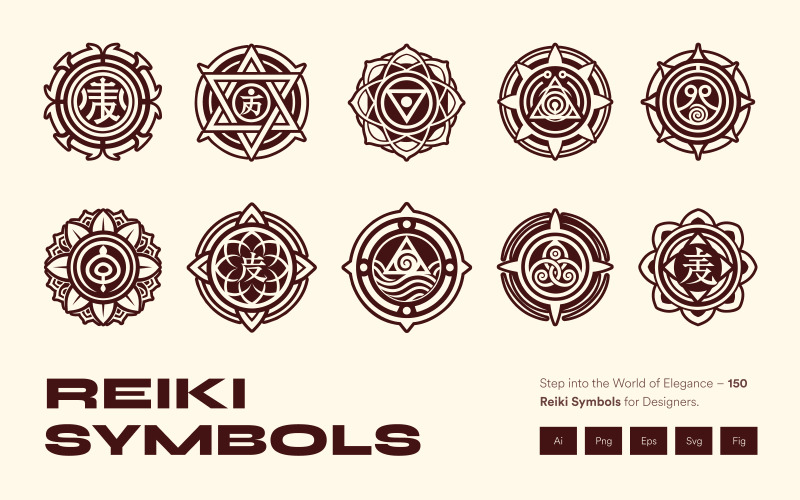Reiki-symbolen voor elk ontwerp