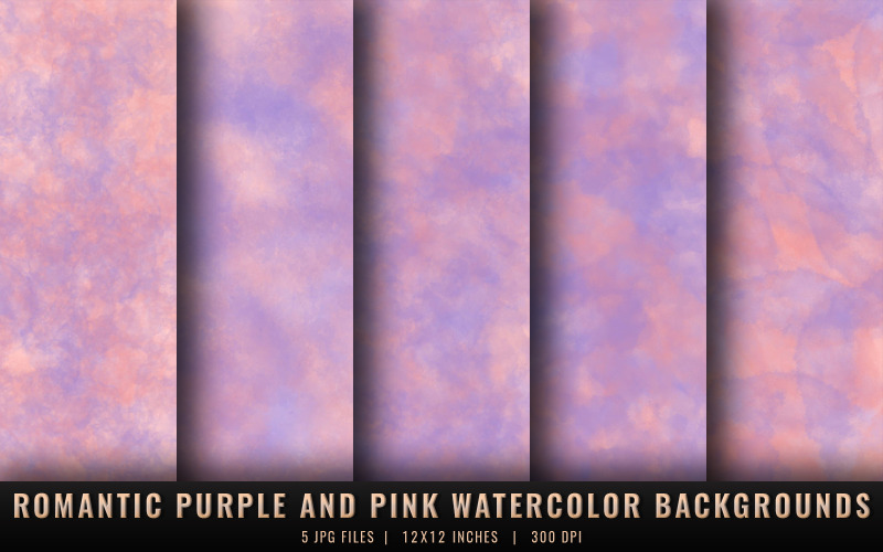 Romantische paarse en roze aquarelachtergronden