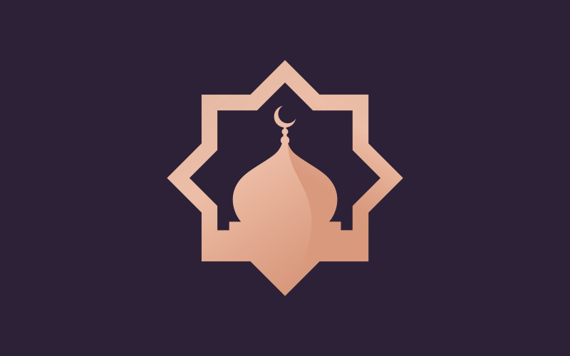 Islamiska moskén logotyp vektor malldesign 1