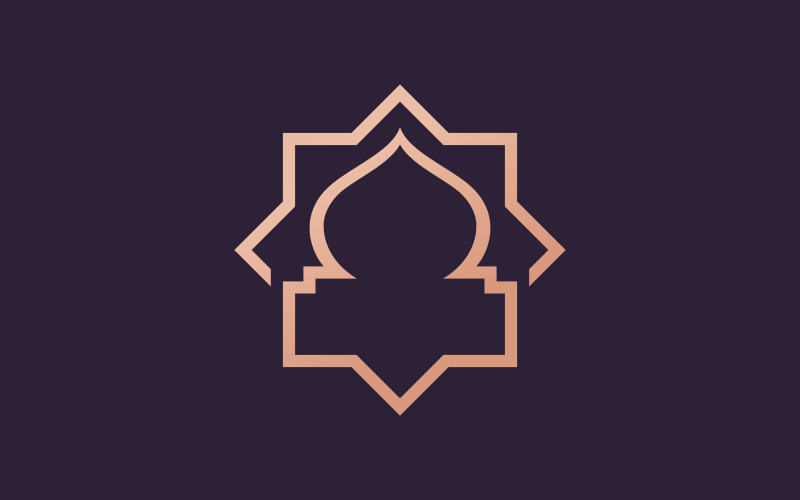 Islamiska moskén logotyp vektor malldesign 3