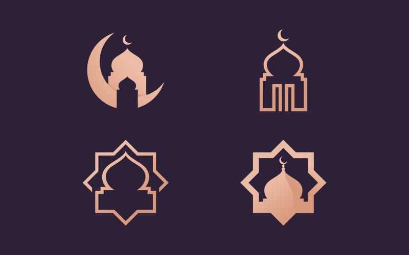 Islamitische Moskee Logo Vector Sjabloonontwerp 13