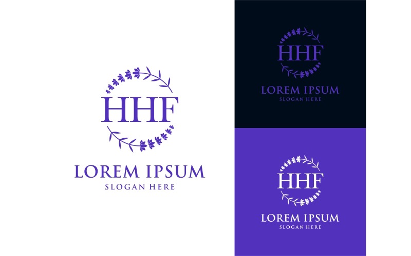Letter HHF Lavender Floral Logo