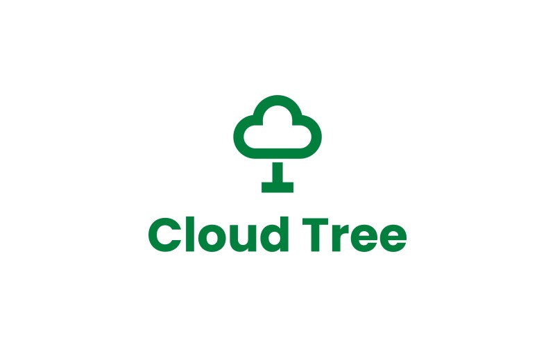 Cloud Tree простий логотип значок