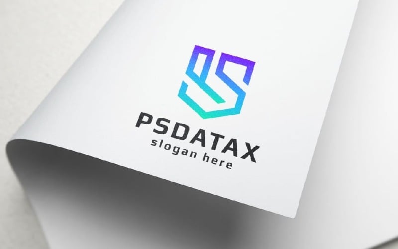 Logo de bouclier avec lettres P et S