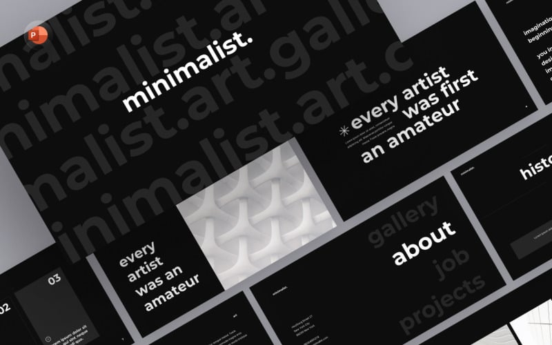 Minimalistische kunst PowerPoint-sjabloon