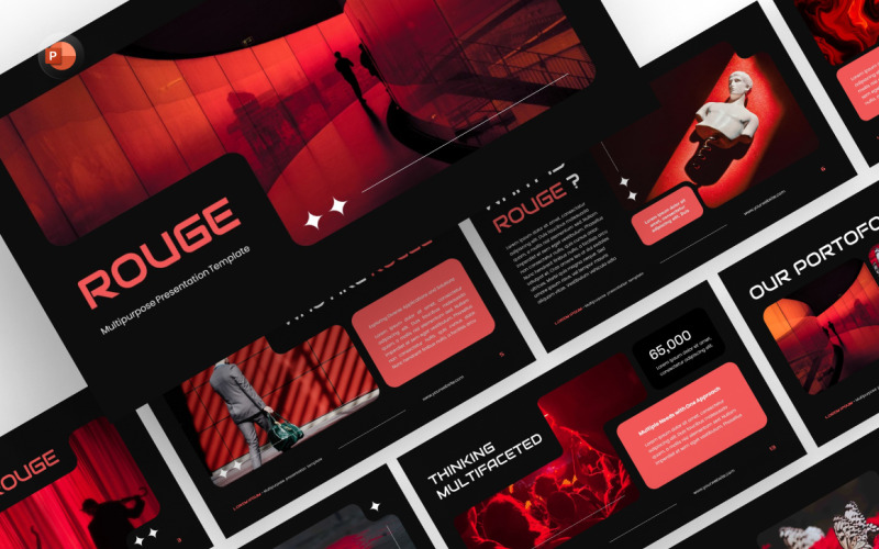 Modèle PowerPoint polyvalent Rouge