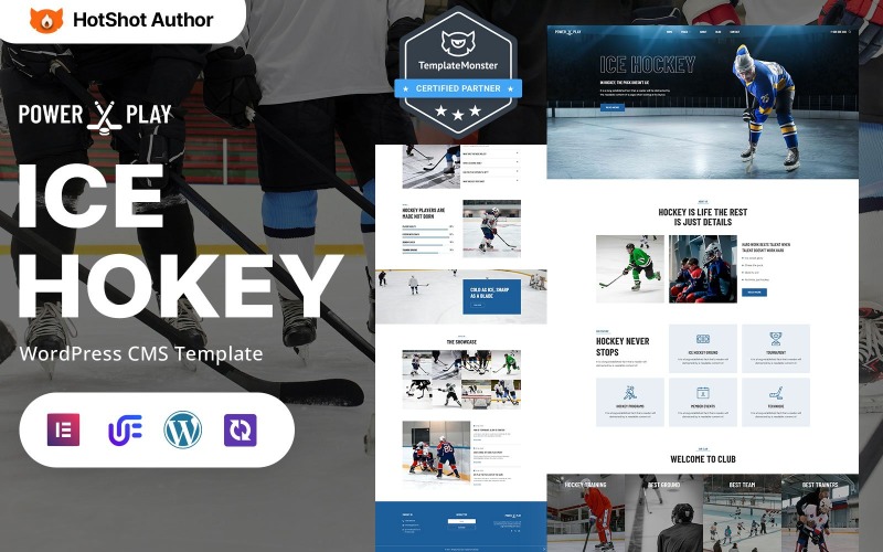 Power Play - Klub hokeja na lodzie i motyw szkoleniowy WordPress Elementor