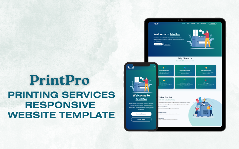 Print Pro - Printing Services HTML-webbplatsmall