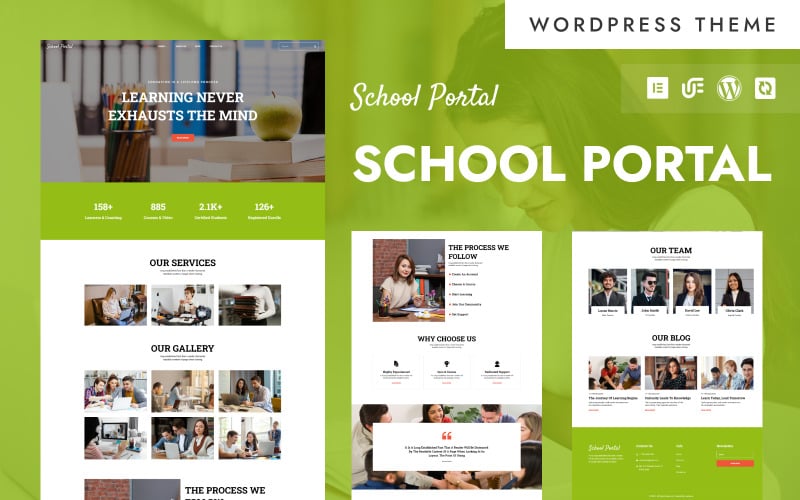 Školní portál - Portál vzdělávacího institutu Téma WordPress Elementor