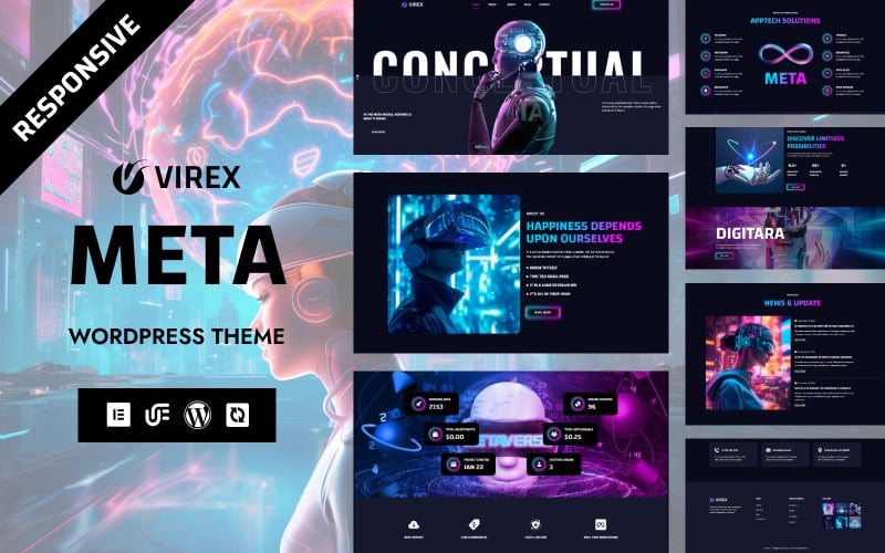 Virex – KI-gestütztes Business- und Technologie-WordPress-Elementor-Theme