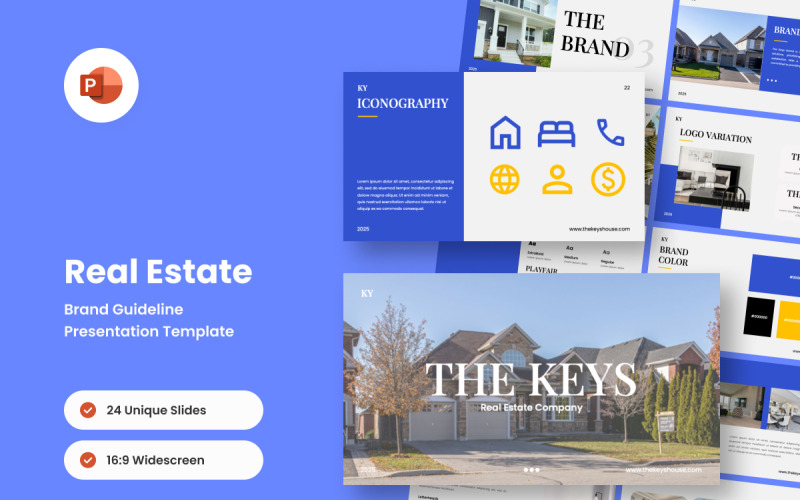 Apresentação em PowerPoint sobre identidade de marca imobiliária