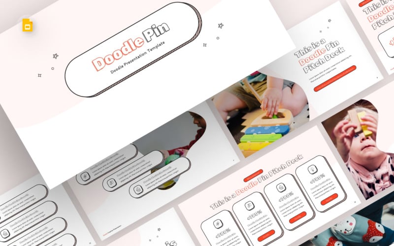 Modèle de diapositives Google Doodle coloré