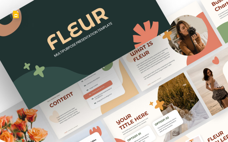 Modèle de diapositives Google polyvalent Fleur