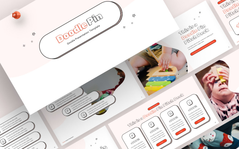 Modello PowerPoint Doodle colorato