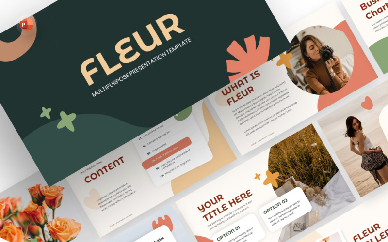 Modelo de PowerPoint multiuso Fleur