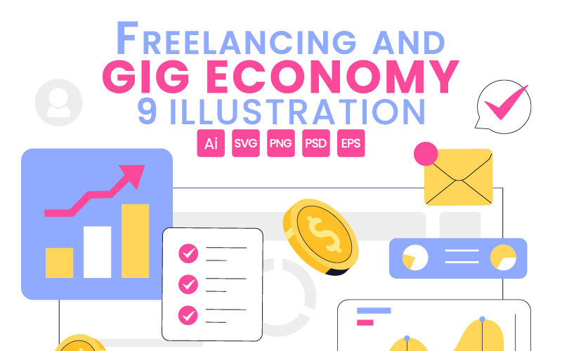 9 Illustrazione del lavoro autonomo e della gig economy