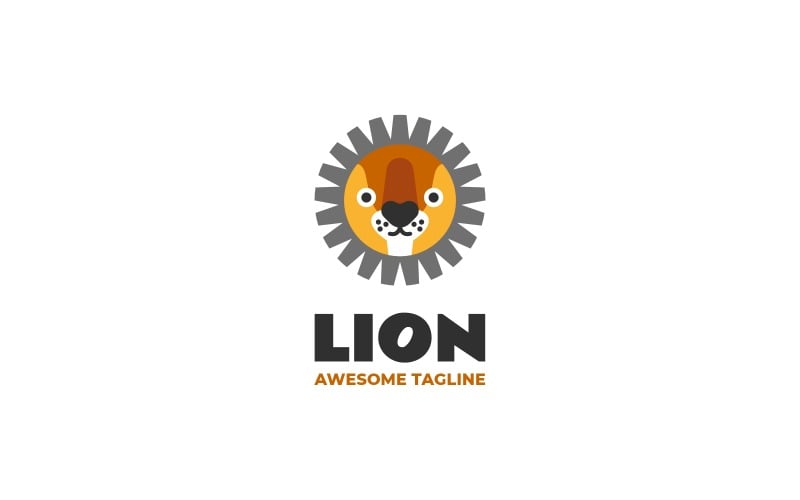Logo de mascotte simple Lion 3