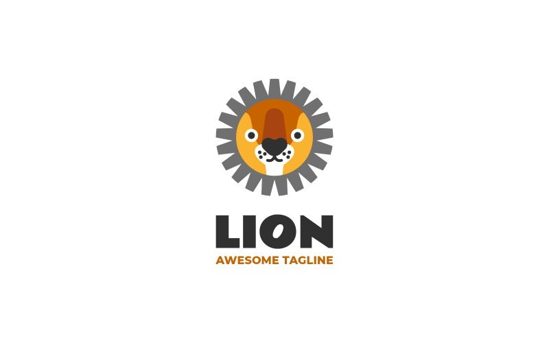 Logo mascotte semplice del leone 3