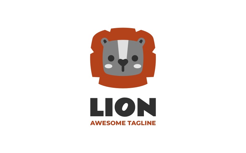 Logo mascotte semplice leone 4