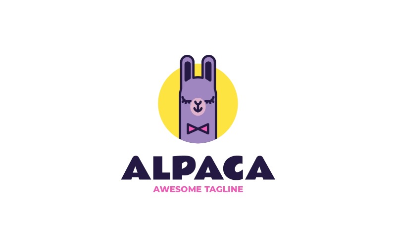 Alpaca Eenvoudig Mascotte Logo 2