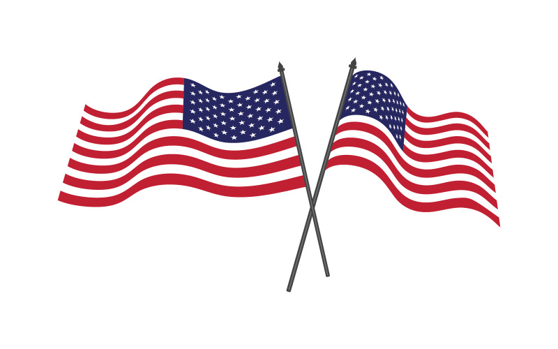 Flagga amerikansk vektor ikon illustration designmall v.18