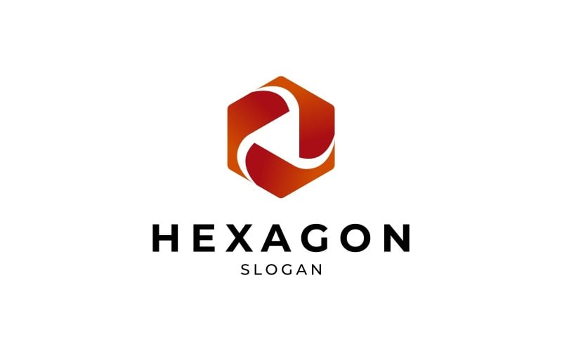 Hexagon geometrisk logotypillustration