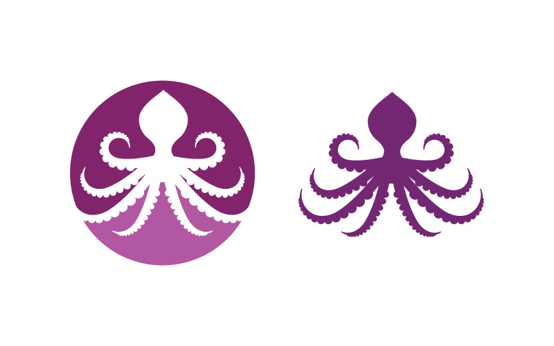 Icona vettoriale di polpo Modello di progettazione dell'illustrazione del logo v.2