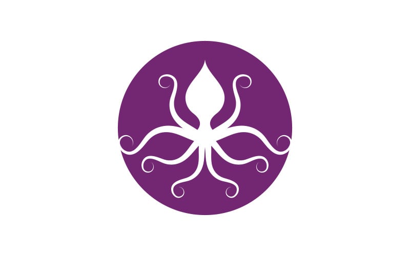Ícone vetorial de polvo Logotipo ilustração design modelo v.5
