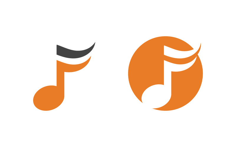 Musik anteckning Ikon Logotyp vektor illustration design v.5