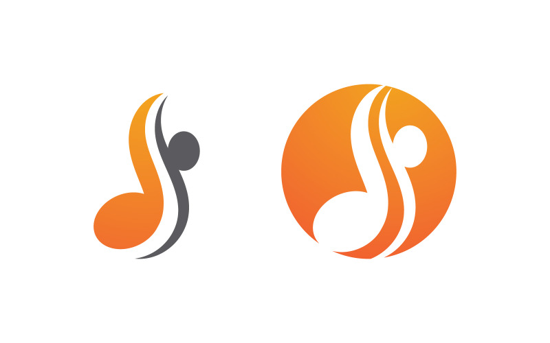 Muzieknoot Icoon Logo Vector illustratie ontwerp v.7