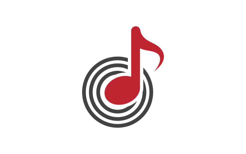 Muzieknoot Icoon Logo Vector illustratie ontwerp v.9