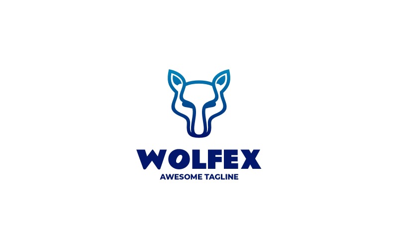 Wolfex Gradient Line Art-logotyp