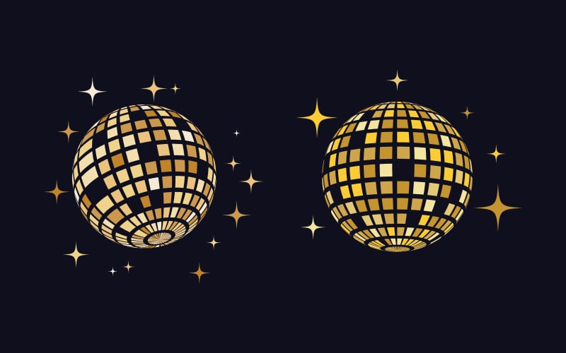 Disco ball party vector icon illustration design template v.4