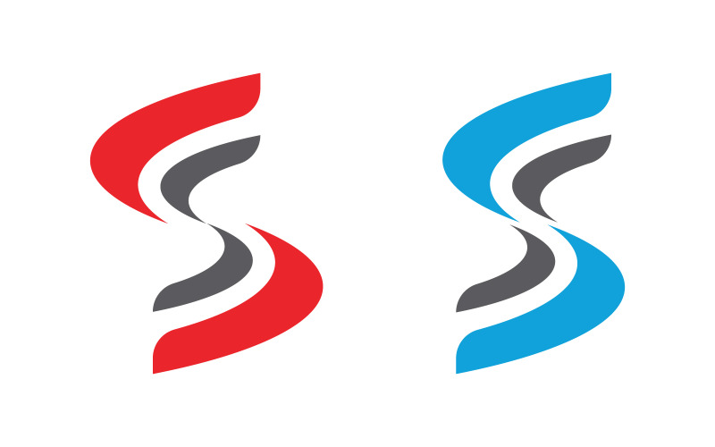 商业企业 S 字母标志设计矢量模板 v.2