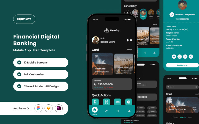 CyanPay – sada uživatelského rozhraní digitální peněženky a platebních aplikací
