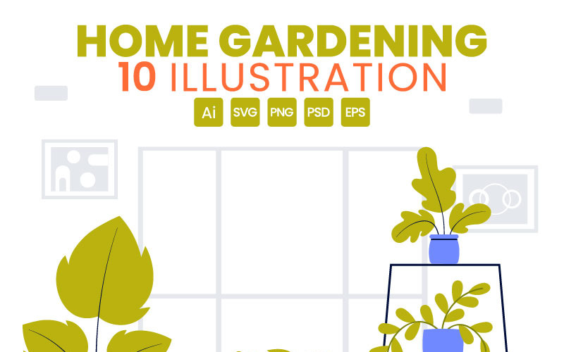 10 Illustrazione di giardinaggio domestico