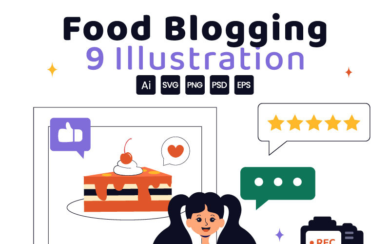 9 ilustraciones de blogs de comida