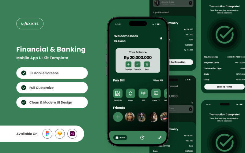 LumisBank – элегантный набор пользовательского интерфейса для банковского и финансового приложения