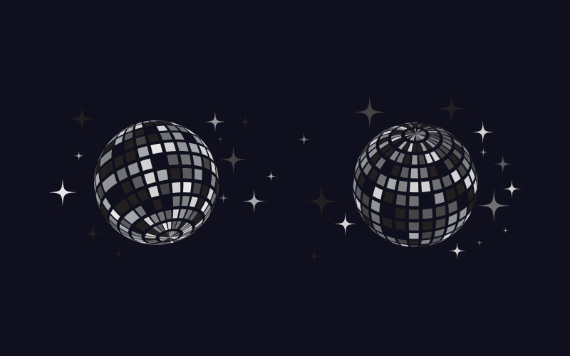 Шаблон дизайна векторной иконки для вечеринки в стиле диско-шар v.2