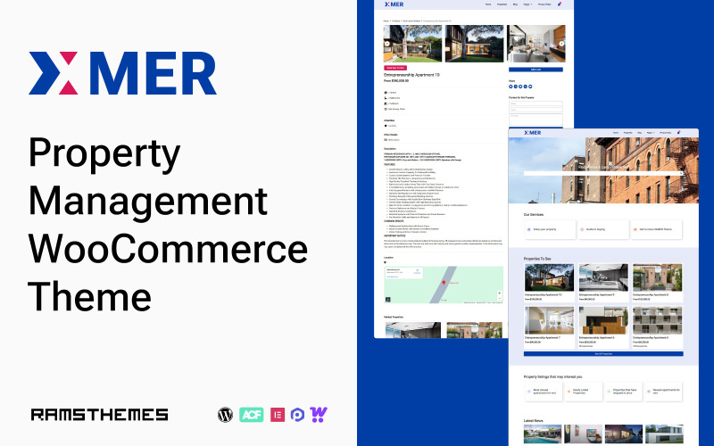 XAMER - Emlak Yönetimi WooCommerce Teması