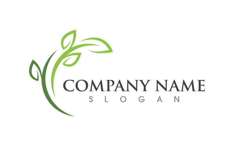 Boomblad natuur veganistisch concept Logo Template v.2