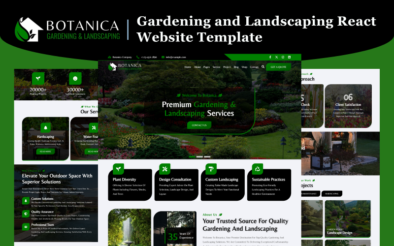 Botanica – React-Website-Vorlage für Garten- und Landschaftsbau