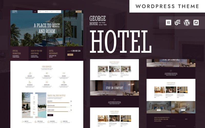 George House - Tema Elementor de WordPress para reservas de hoteles y complejos turísticos