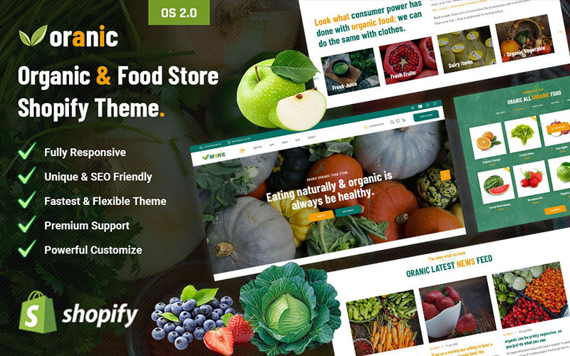 Oranic - 有机食品商店 Shopify 主题