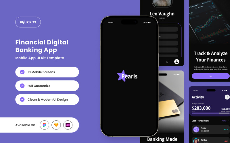 Pearls - Kit de interface do usuário do aplicativo Secure Digital Finance
