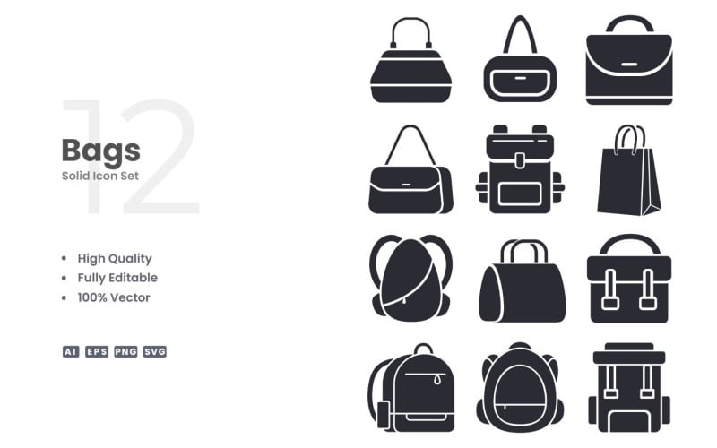 12 сумок Solid Icon Collection