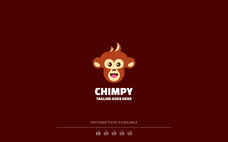 Logo mascotte semplice Chimpy