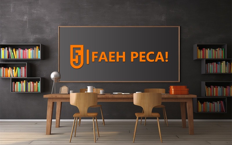 Okul kara tahta logosu maketi