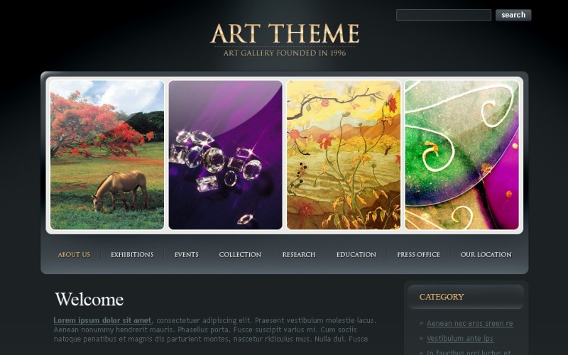 Art Gallery Psd Template 49961 Templatemonster