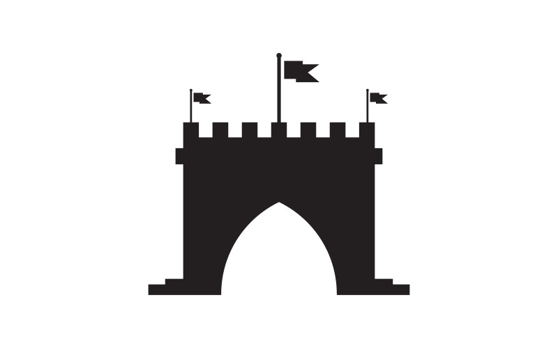 Icona illustrazione vettoriale castello Modello di progettazione v.4